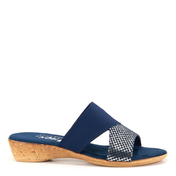 Onex Womens Izabel Slip-on Slide Wedge Sandal - Navy, Size 11 NEW - Picture 4 of 6